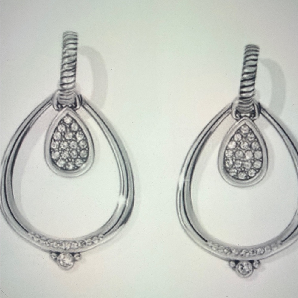 🩷🆕 Brighton Natalia Teardrop Convertible Earrings with Crystals NWT